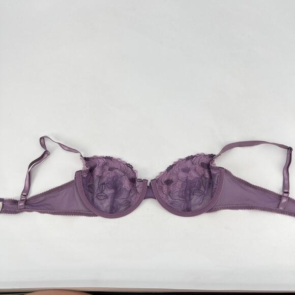 Rene Rofe Bra Women's 36C Purple Lilac Lace Wired - Picture 4 of 6